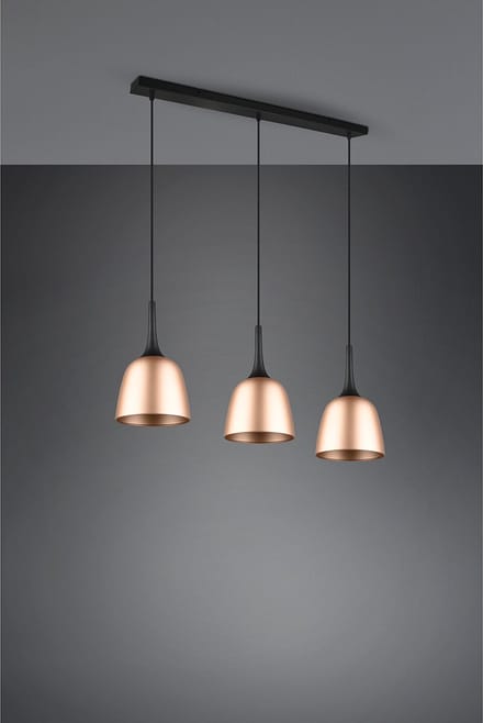 LED Hanglamp - Hangverlichting - Trion Christa - 3-lichts - E27 Fitting - Rond - Mat Goud - Aluminium