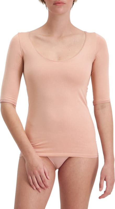 Noshirt Half Sleeve - SoftTouch Tencel - Deep V / Invisible Rose / M