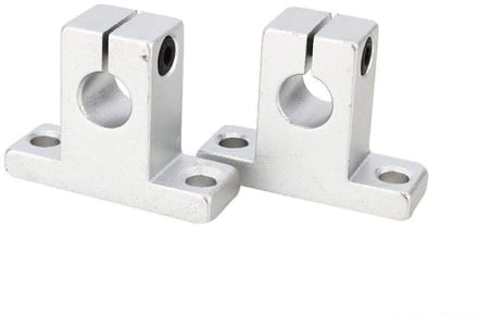 Lineaire ashouder - Optische assteun - Machineondersteuning - Aluminiumlegering - 10 mm - Zilver