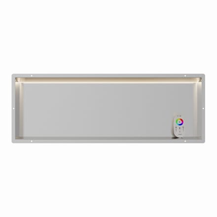 RVS Inbouwnis 30x90x7cm met tegelflens en RGB verlichting