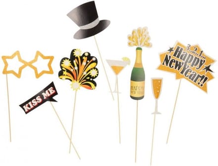 Photo Props - Foto Maskers - Kerst - Multicolor - Papier - Set van 8