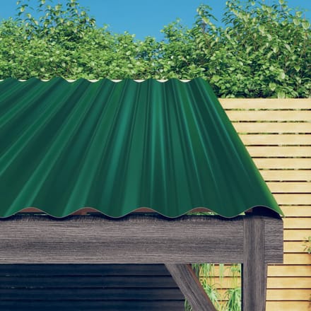 vidaXL - Dakpanelen - 12 - st - 60x36 - cm - gegalvaniseerd - staal - groen
