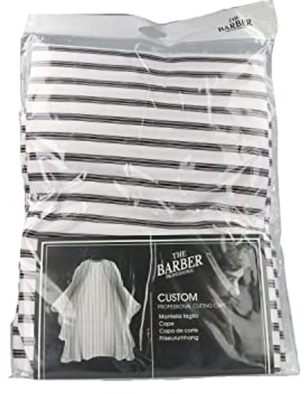 Xanitalia - Hairdressing Cape The Barber Custom Zwart/wit gestreept