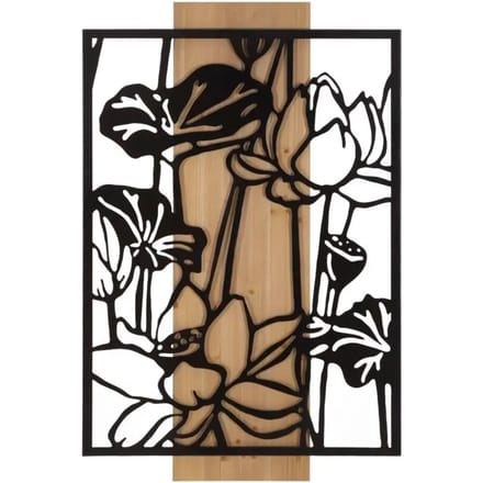 Wanddecoratie Mauro Ferretti Lotus Ferro E Wood