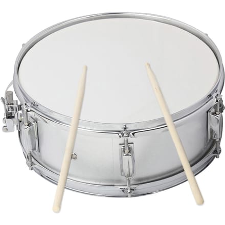 Professioneel Snaredrumvel 14 inch met Drumstok Drum Sleutel Riem voor Studentenband zilver
