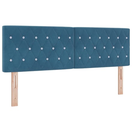 vidaXL - Hoofdbord - Donkerblauw - 144 - cm - Fluweel
