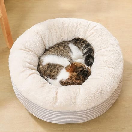 Couverture de sommeil pour animaux de compagnie, lit rond en peluche douce pour chat et Dag S