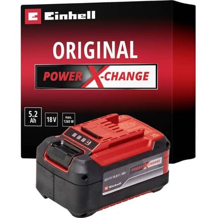 Einhell 5.2 Ah Plus Accu - Power X-Change - 18 V/Li-Ion - Max. vermogen: 1260 W - Active Accu Management Systeem - PLUS-Technologie: meer vermogen
