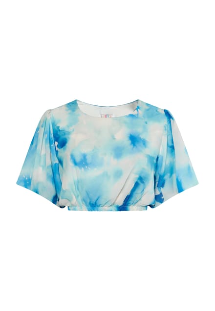 IZIA Blouse met tie-dye-patroon Dames Blauw Veelkleurig