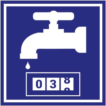 Watermeter bord | gecoat dibond materiaal | 20 x 20 cm
