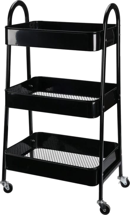 Relaxwonen - Keukentrolley - Zwart - 3 laags - Extra stevig