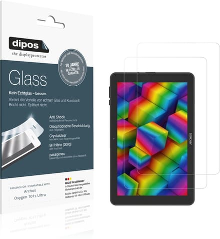 dipos – 2x Pantserfolie geschikt voor Archos Oxygen 101s Ultra | 9H Screenprotector