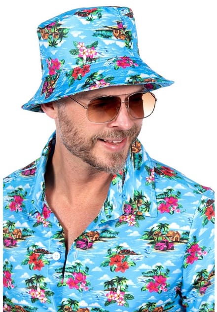 Vissershoedje Hawaii blauw