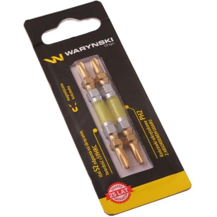 Waryński Schroefbits PH2 65mm met Veerabsorber - 2 Stuks