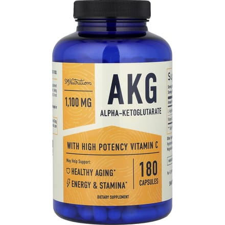 SMNutrition, Contenant de la Vitamine C AKG, 180 Capsules