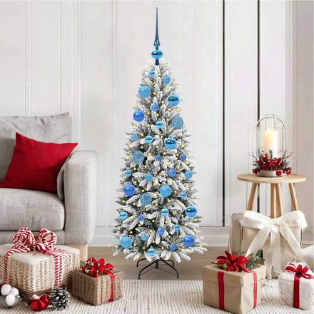 vidaXL - Kunstkerstboom - Wit - 120 - cm - PVC - en - plastic - en - staal - en - PE