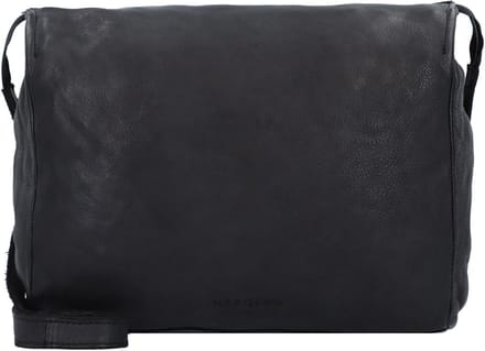 HAROLD'S Leren Schoudertas Submarine Postbag Black Zwart