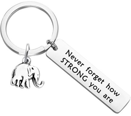 Hypify - Sleutelhanger Olifant met Tekst - Zilver - Motivatie