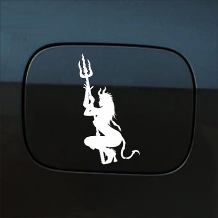 Bumpersticker - Duivel - 13,2 X 6,1 - Wit