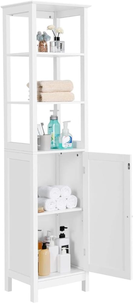 SAVI® Kolomkast Staand - Opbergkast - Kast - wit - 32cm x 40cm x 160cm