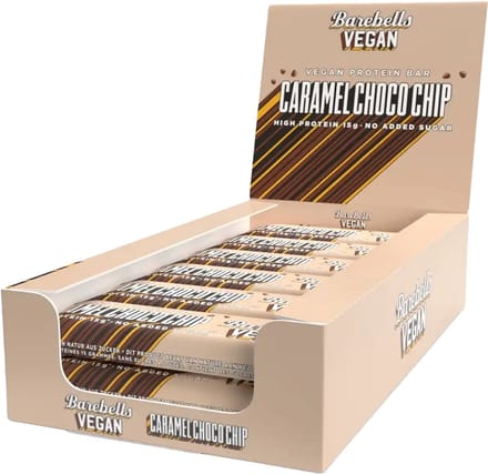 Barebells Vegan Protein Bars - 12 x 55 gram - Caramel Choco Chip