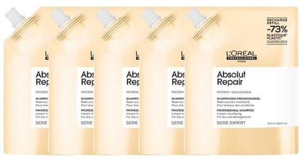 5x L'Oréal Professionnel Absolut Repair Gold Shampoo Refill 500ml