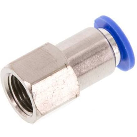6mm x G1/8'' Messing/PA 66 Insteekfitting Binnendraad NBR [2 Stuks]