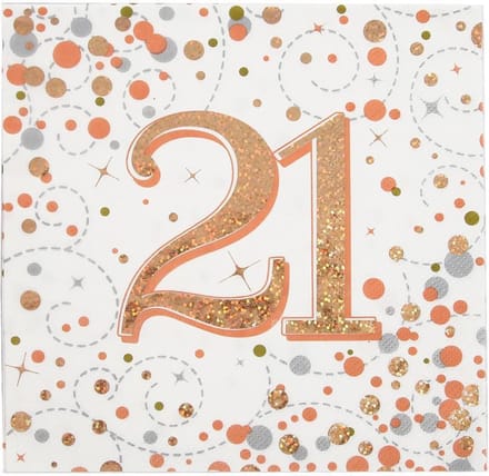 Oaktree - Servetten - 21 jaar Rose Gold (16 stuks)