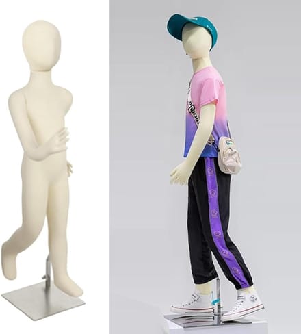 Kinder Etalagepop - Paspop Kind - Kleding Presenteren - Verstelbare Ledematen - Maat 12 Jaar - Stofkleur