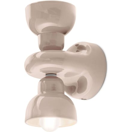 Ferroluce Berimbau wandlamp, zandgrijs, 2-lamps