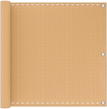 vidaXL - Balkonscherm - Rechthoekig - 75 - x - 600 - cm - HDPE - en - Aluminium - Zand
