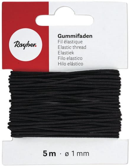 Rayer Hobby band elastiek - 4x - op rol - 5 mtr x 1 mm - Zelf kleding maken