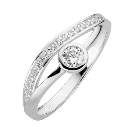 Orolino Ring 333/- Weißgold glanz synth. Zirkonia