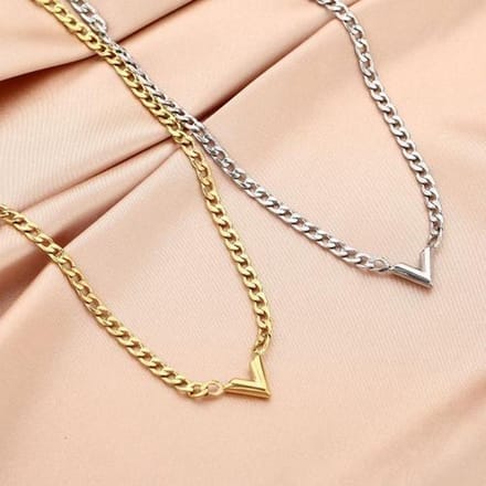 Michelle Bijoux Ketting V Schakel Goud JE13133