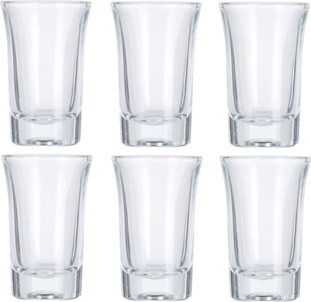 Excellent Houseware Shotglazen/borrelglaasjes - 6x stuks - glas - transparant - 40 ml