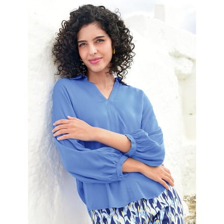 Blouse 3/4-mouwen Van Peter Hahn blauw