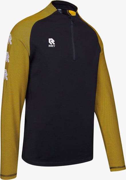 Robey Performance Ziptop Kinderen - Zwart / Geel | Maat: 128