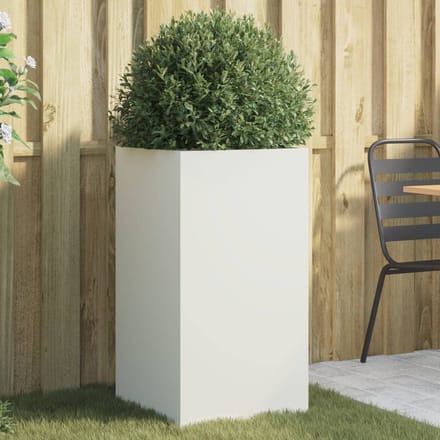 vidaXL - Plantenbak - 42x38x75 - cm - staal - wit