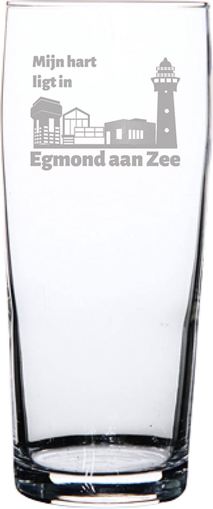 Gegraveerde bierfluitje 19cl Egmond aan Zee