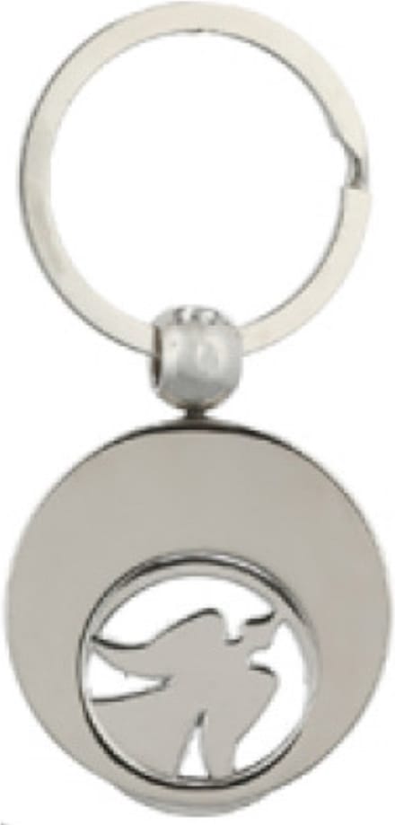 Sleutelhanger met Engel Winkelwagenmunt - Zilver