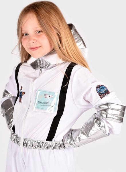Den Goda Fen Verkleedkledij Astronaut Kostuum - 110cm - 4 jaar - Wit
