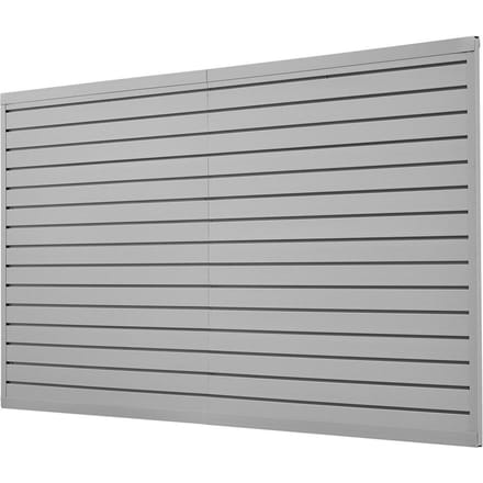 Panneaux Muraux à Lamelles 8 x 4 pi PVC Gris Slatwall de Garage avec Accessoires