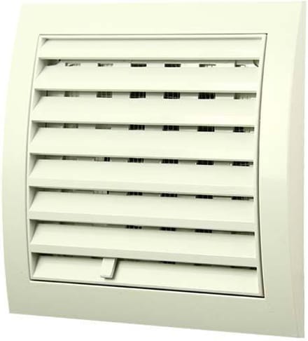 Muurrooster regelbaar 150x150 diameter: 100 wit - ND10R