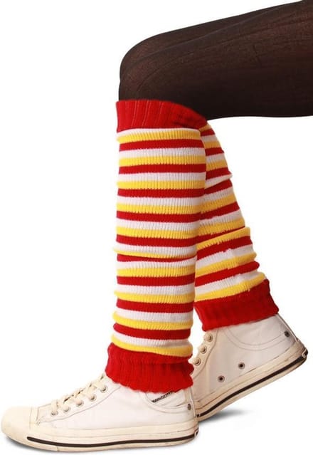 Beenwarmers rood/wit/geel kids