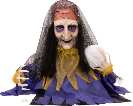 Europalms Halloween Figur Wahrsagerin, animiert 50cm - Halloweendecoratie