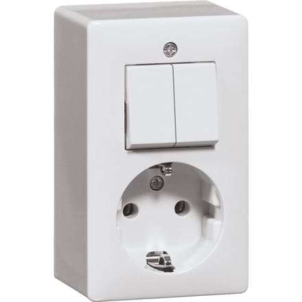 Peha 6695 Combinatiestopcontact met randaarde wit - 00275521 - E3MG3