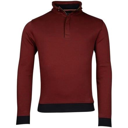 Baileys Trui Half Zip 2-Tone Jacquard Interlock Doubleface Sweat Deep Red / male
