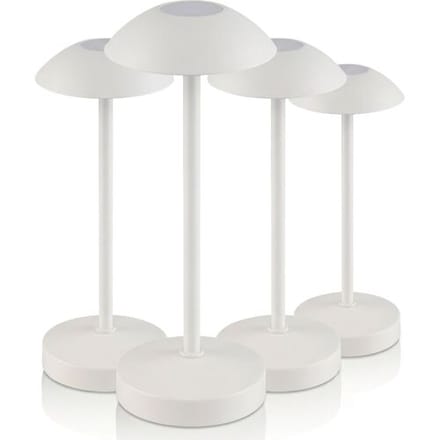 GGM Gastro (4 Stück) Tischleuchte - ALVA - dimmbar in 3 Stufen - Ø 80mm - Whisper White
