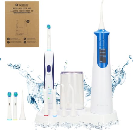 Silvergear Elektrische Tandenborstel en Waterflosser - Complete Set met Accessoires - Draadloos - Wit