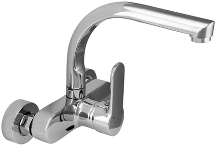 Keukenkraan muur bovenuitloop chroom Casa CR-1003-CS Aquanello